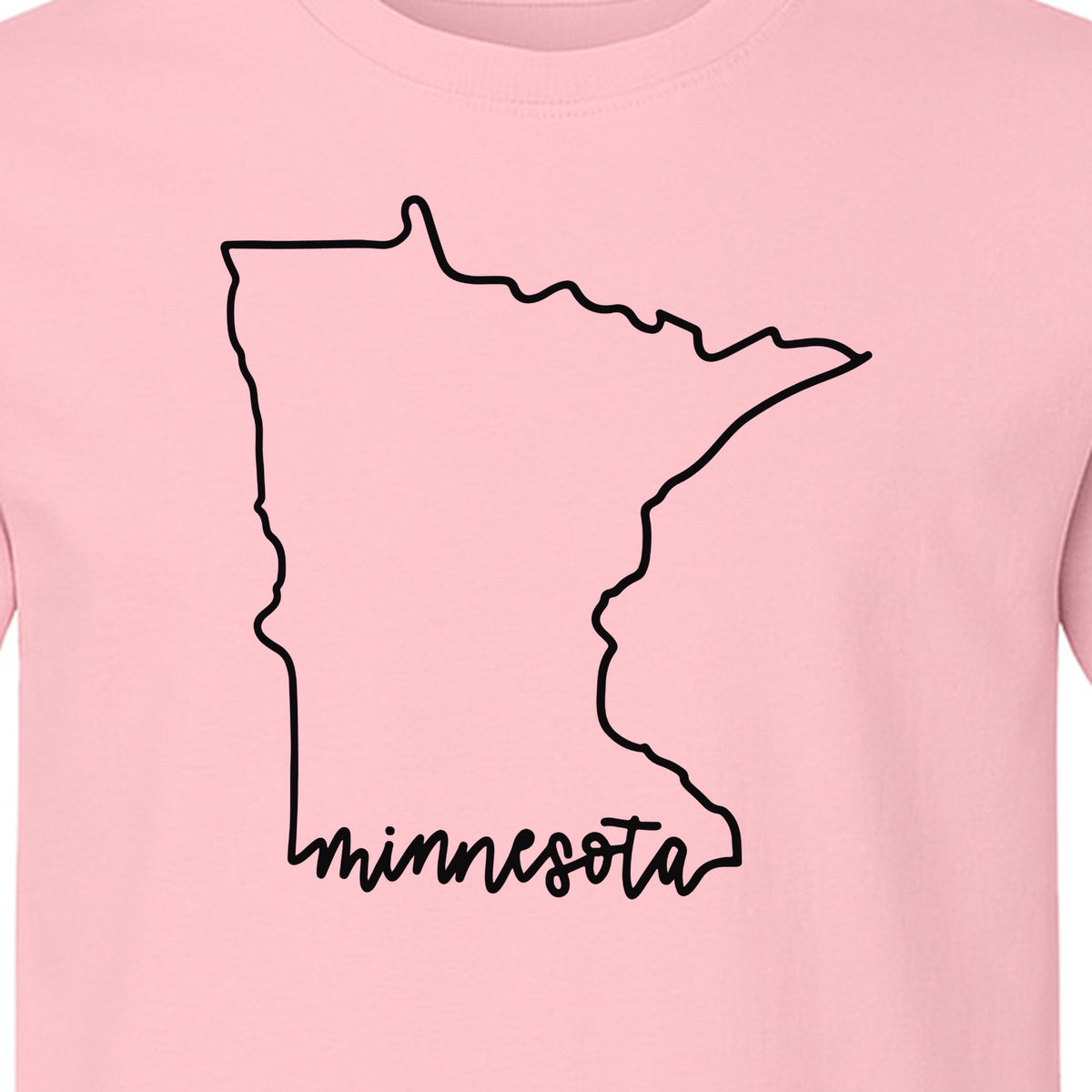 Minnesota T-Shirt, State Outline Map Graphic for Residents, Families and Travel Souvenirs