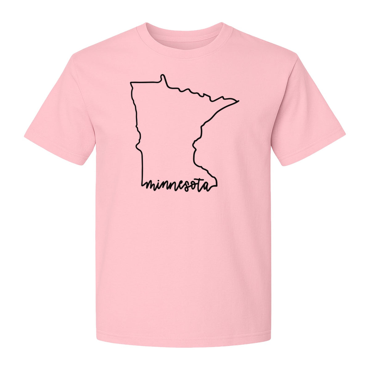 Minnesota T-Shirt, State Outline Map Graphic for Residents, Families and Travel Souvenirs