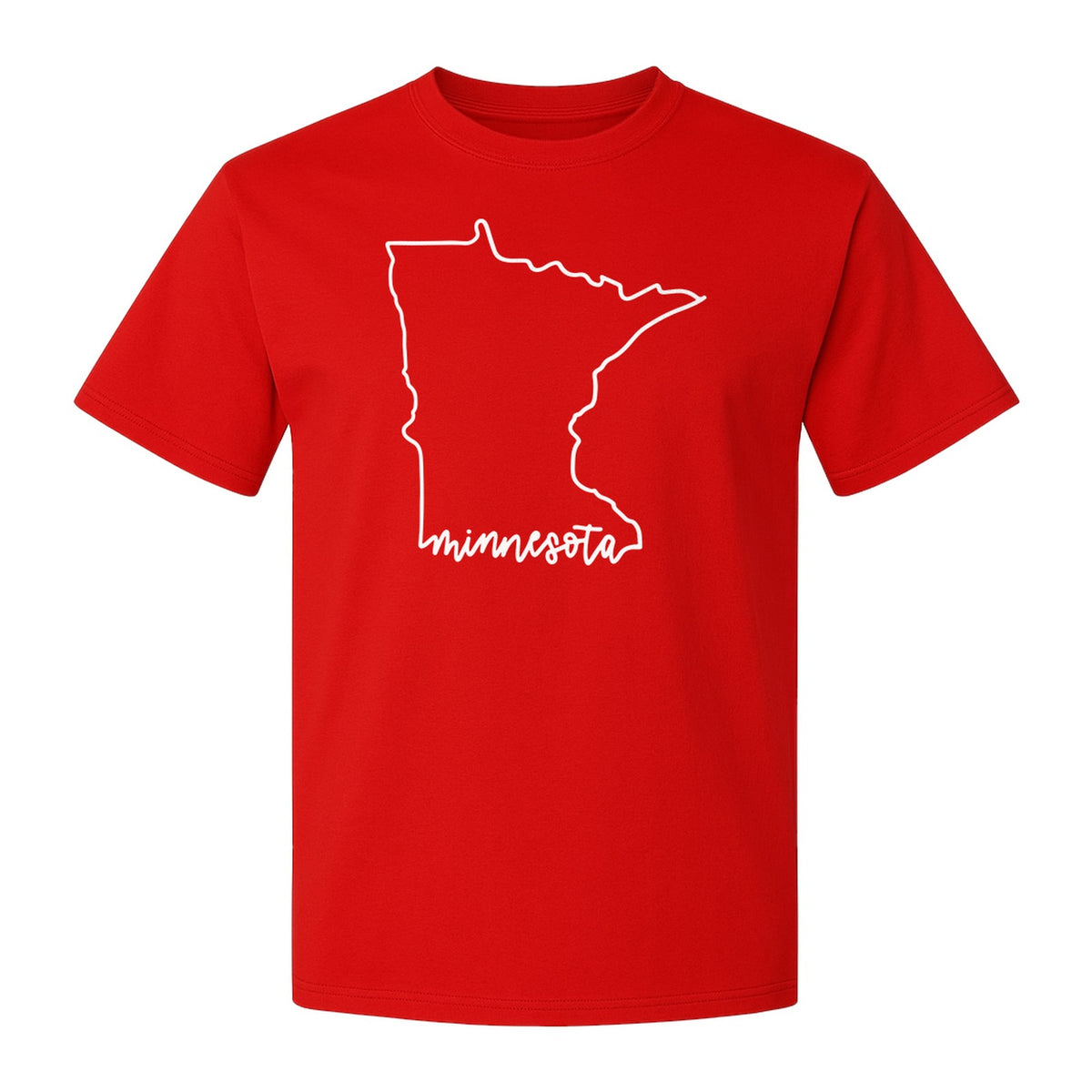 Minnesota T-Shirt, State Outline Map Graphic for Residents, Families and Travel Souvenirs