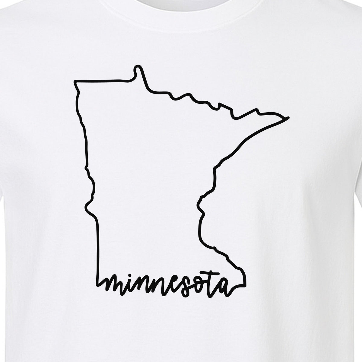 Minnesota T-Shirt, State Outline Map Graphic for Residents, Families and Travel Souvenirs