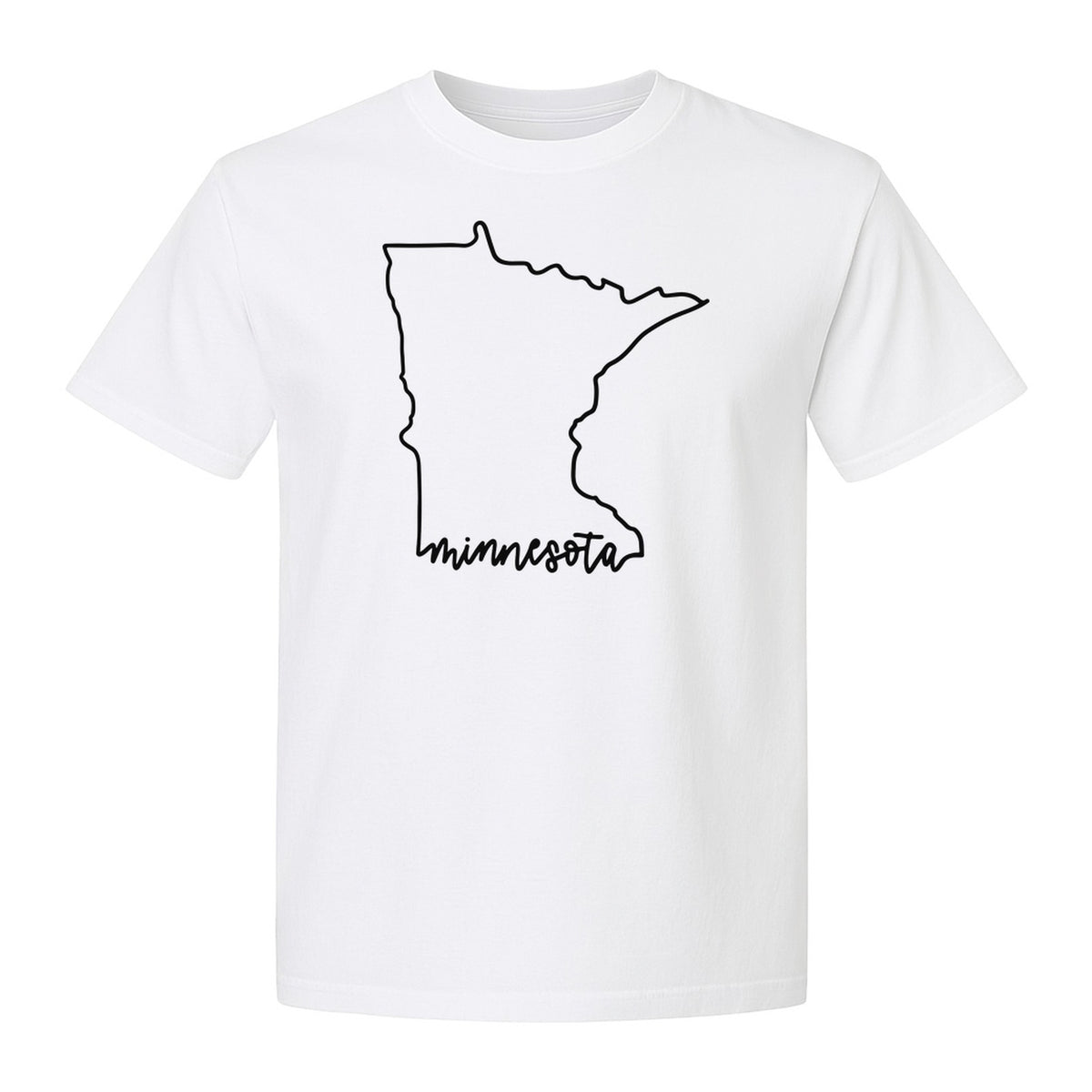 Minnesota T-Shirt, State Outline Map Graphic for Residents, Families and Travel Souvenirs