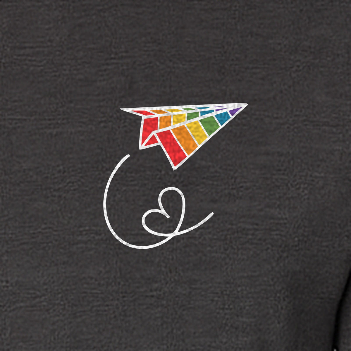 Pride Paper Plane T-Shirt, Rainbow Pocket Design for LGBTQ Events and Everyday Wear