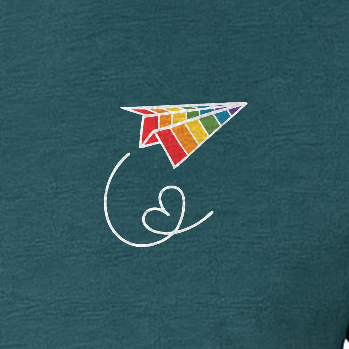 Pride Paper Plane T-Shirt, Rainbow Pocket Design for LGBTQ Events and Everyday Wear