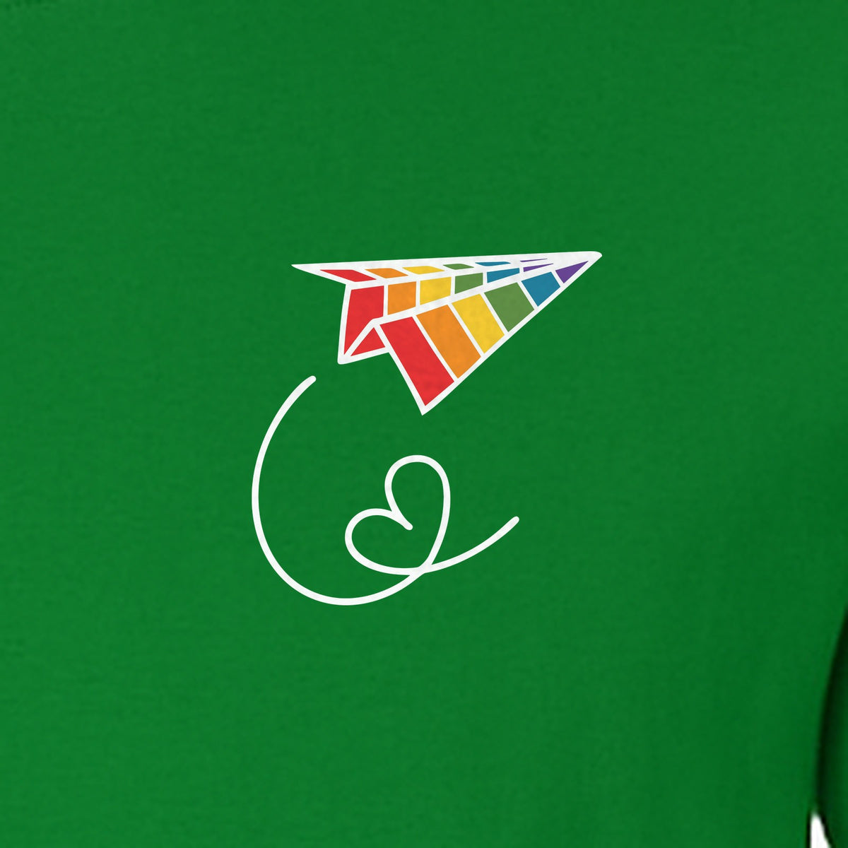 Pride Paper Plane T-Shirt, Rainbow Pocket Design for LGBTQ Events and Everyday Wear