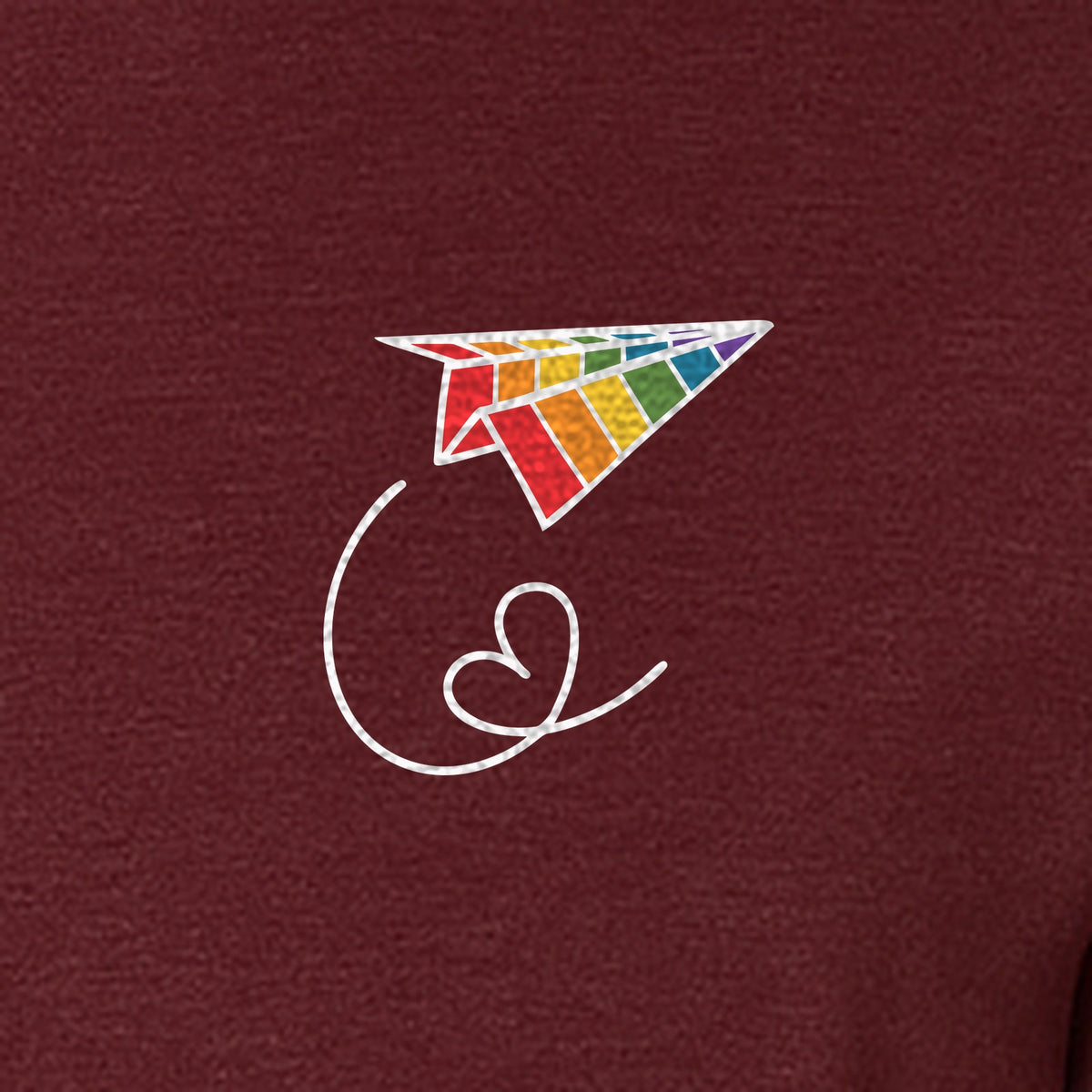 Pride Paper Plane T-Shirt, Rainbow Pocket Design for LGBTQ Events and Everyday Wear