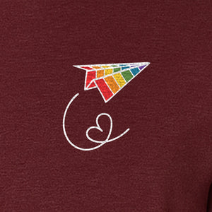 Pride Paper Plane T-Shirt, Rainbow Pocket Design for LGBTQ Events and Everyday Wear