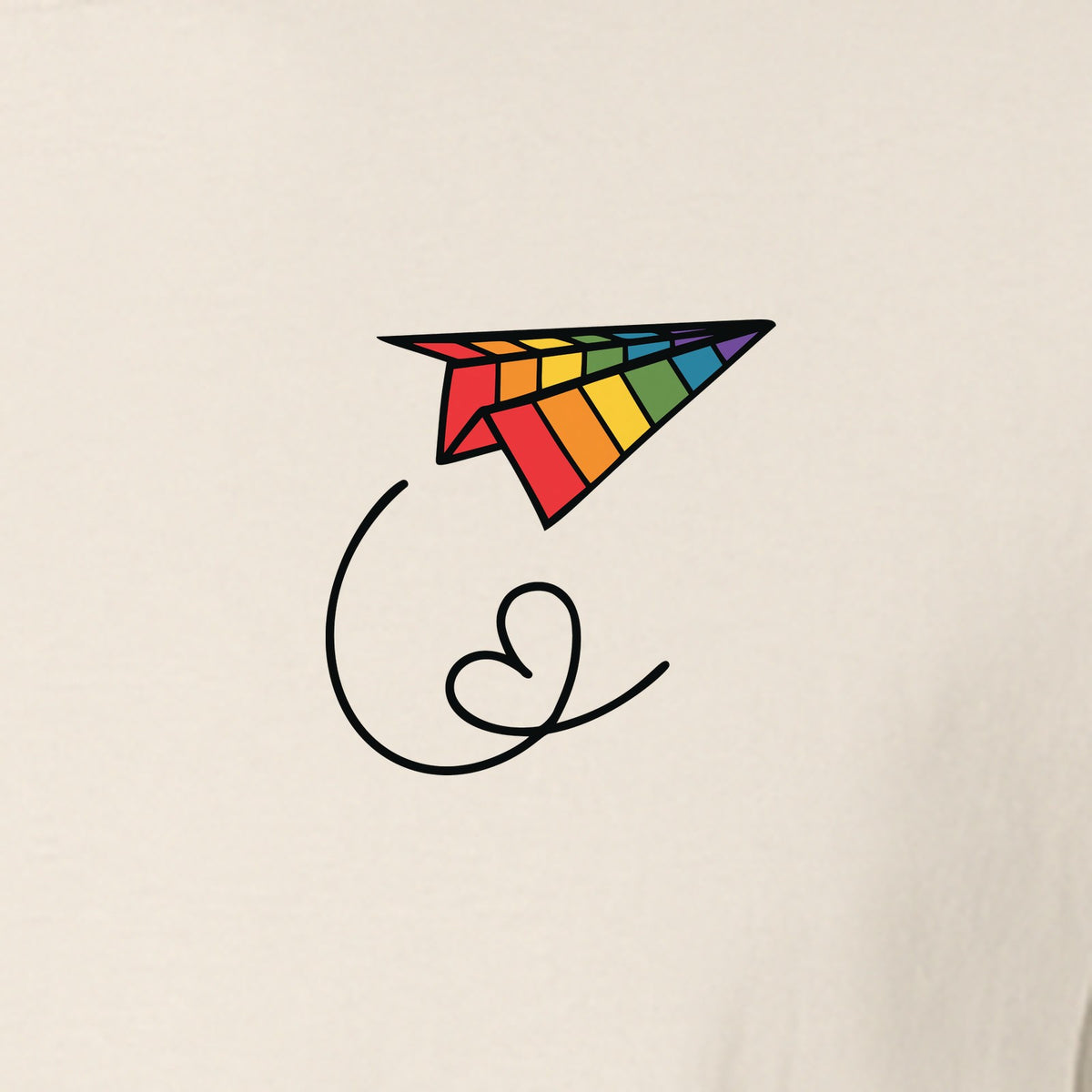 Pride Paper Plane T-Shirt, Rainbow Pocket Design for LGBTQ Events and Everyday Wear