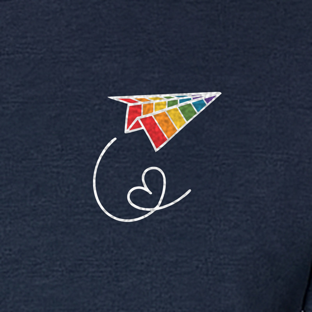Pride Paper Plane T-Shirt, Rainbow Pocket Design for LGBTQ Events and Everyday Wear