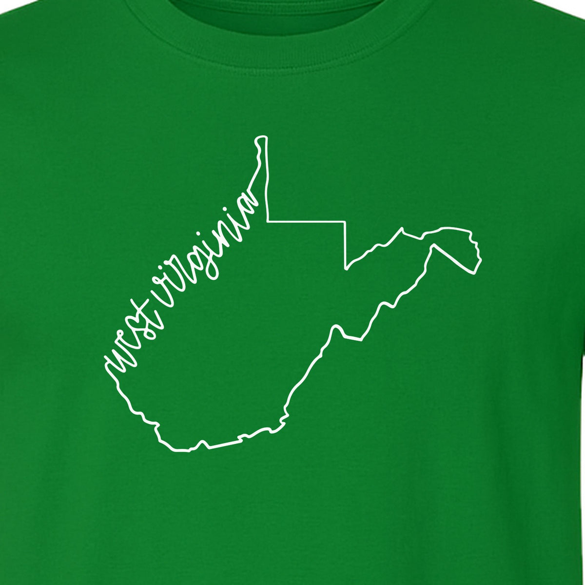 West Virginia Map T-Shirt, Script State Outline Design for Hometown Pride and Travel