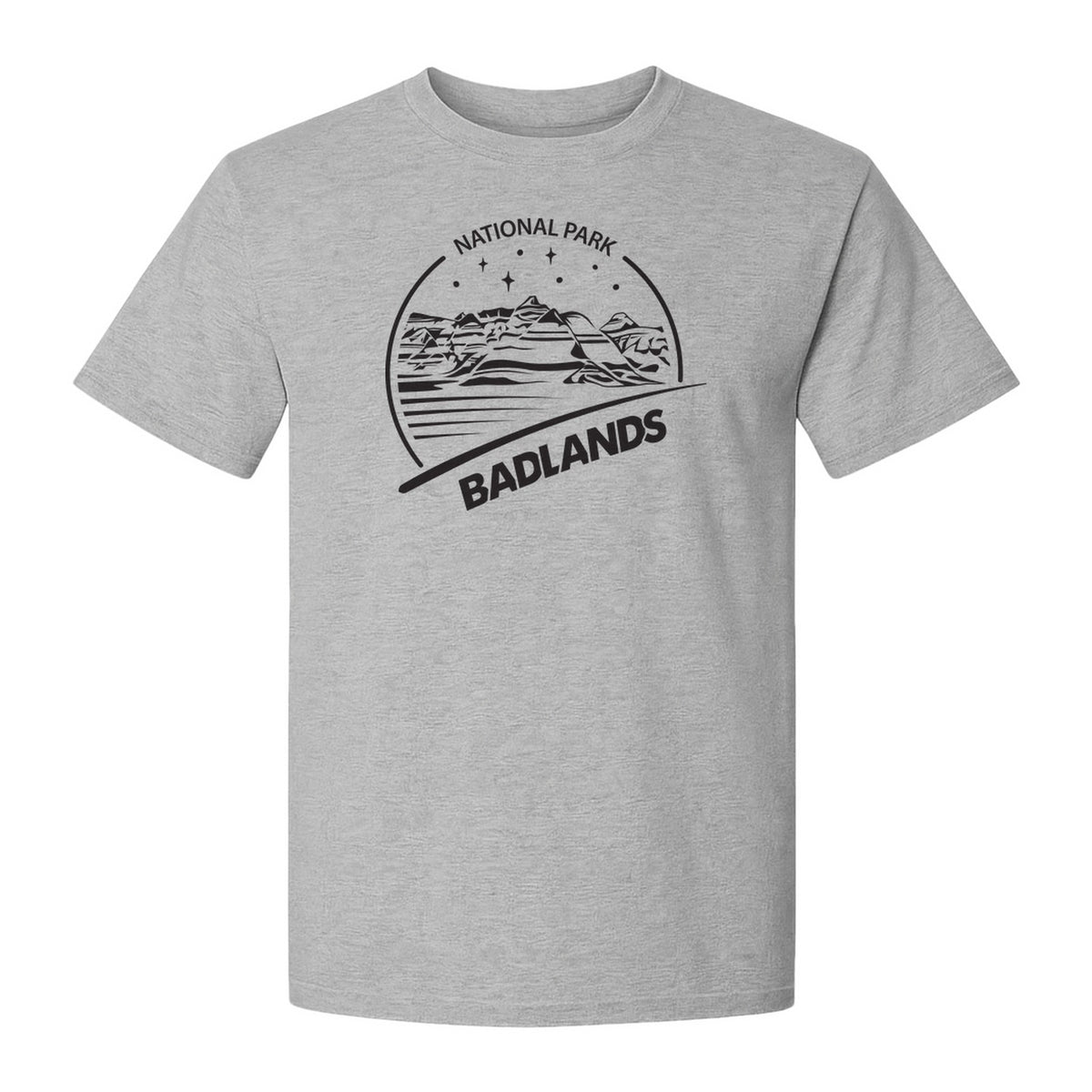 Badlands National Park T-Shirt, South Dakota Mountain Landscape Travel Graphic for Hikers and Campers