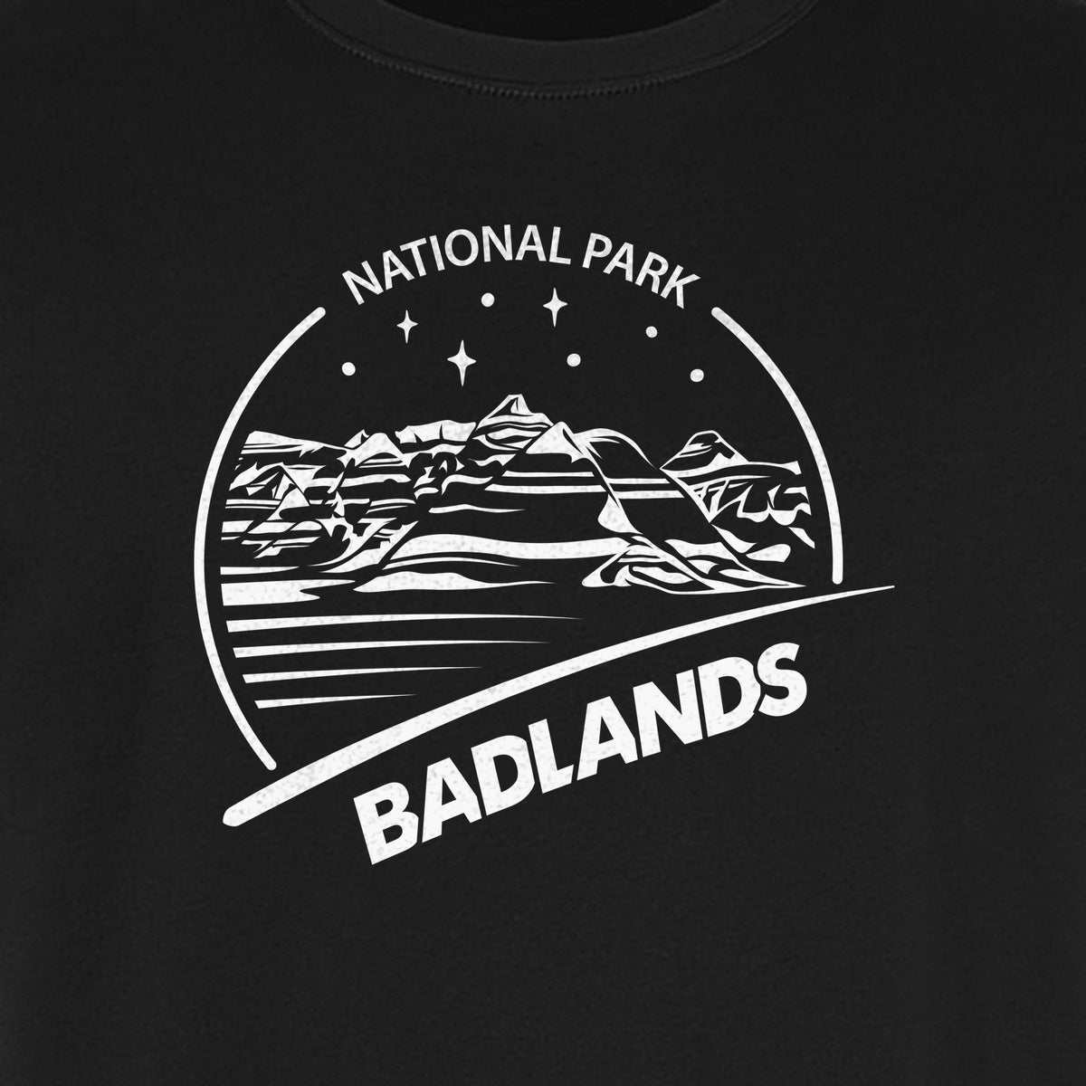 Badlands National Park T-Shirt, South Dakota Mountain Landscape Travel Graphic for Hikers and Campers