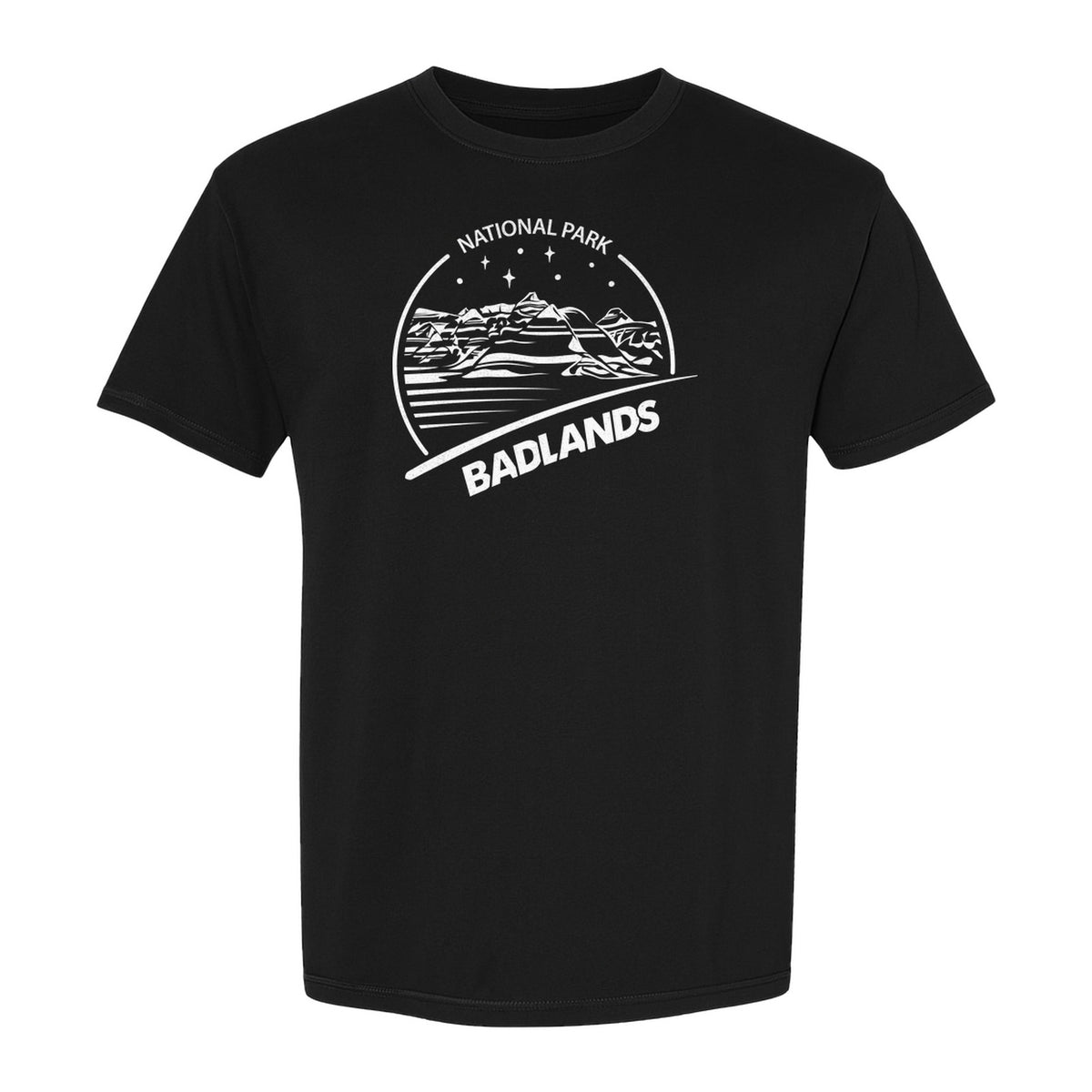 Badlands National Park T-Shirt, South Dakota Mountain Landscape Travel Graphic for Hikers and Campers