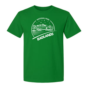 Badlands National Park T-Shirt, South Dakota Mountain Landscape Travel Graphic for Hikers and Campers