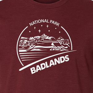 Badlands National Park T-Shirt, South Dakota Mountain Landscape Travel Graphic for Hikers and Campers
