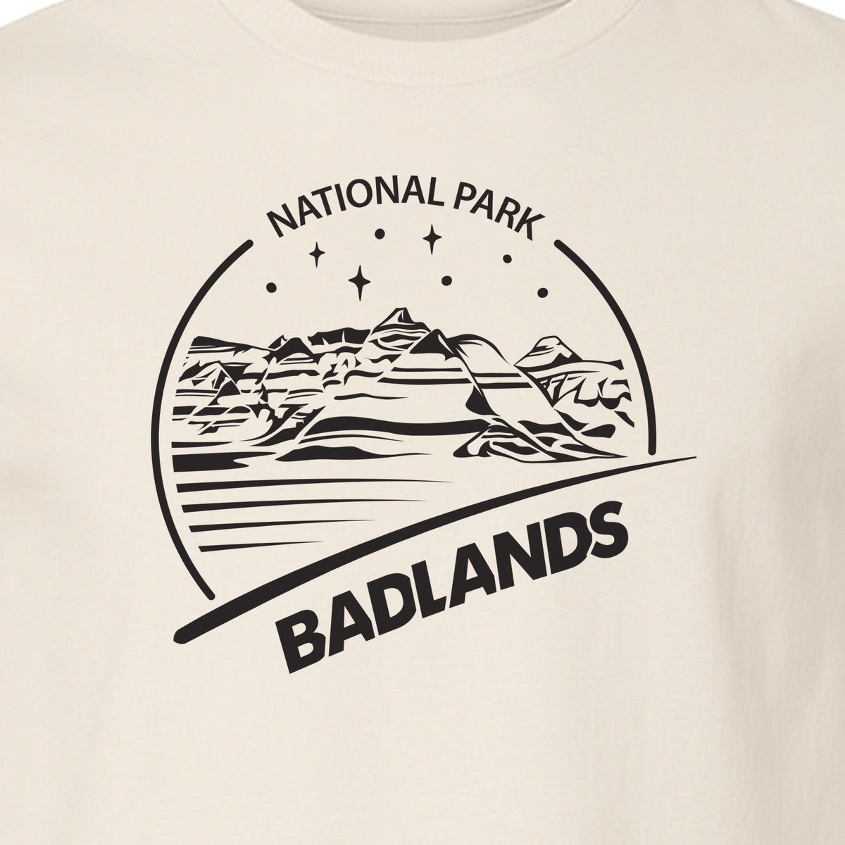 Badlands National Park T-Shirt, South Dakota Mountain Landscape Travel Graphic for Hikers and Campers