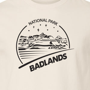 Badlands National Park T-Shirt, South Dakota Mountain Landscape Travel Graphic for Hikers and Campers