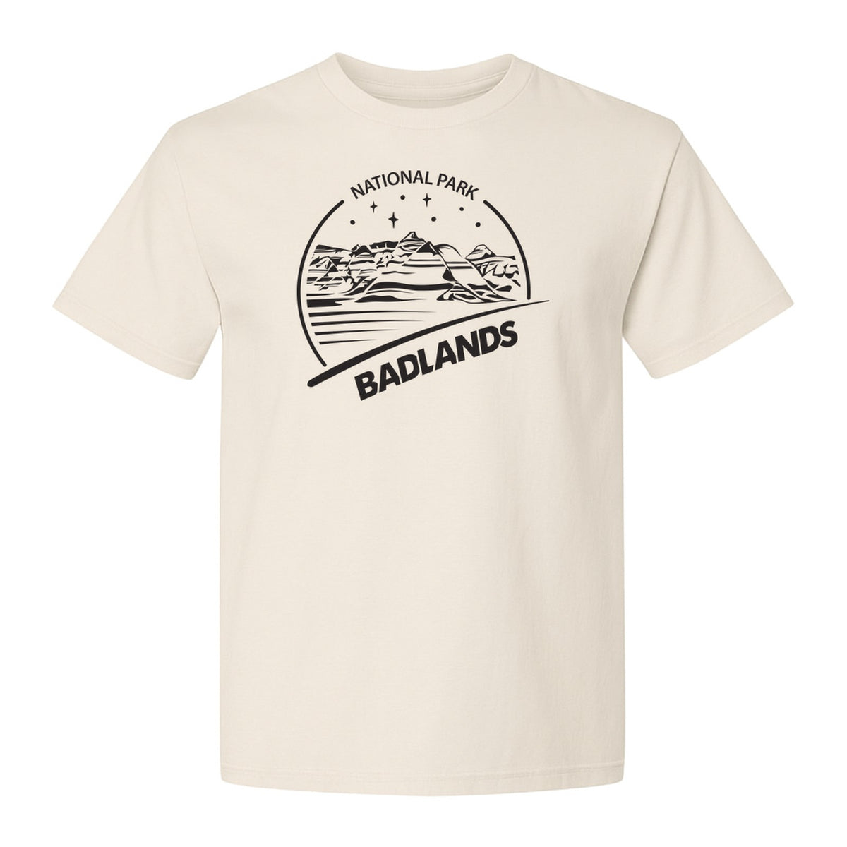 Badlands National Park T-Shirt, South Dakota Mountain Landscape Travel Graphic for Hikers and Campers