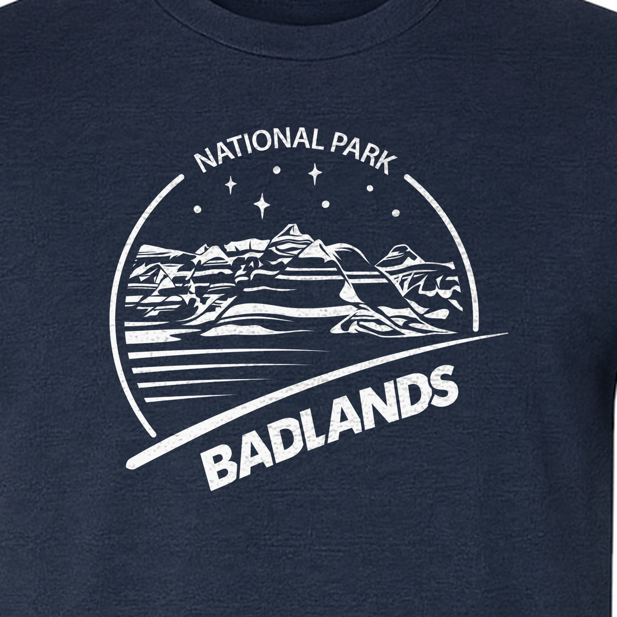 Badlands National Park T-Shirt, South Dakota Mountain Landscape Travel Graphic for Hikers and Campers