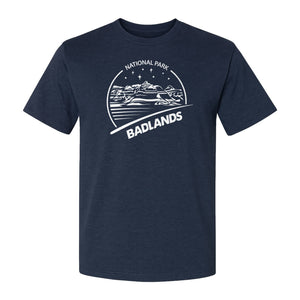 Badlands National Park T-Shirt, South Dakota Mountain Landscape Travel Graphic for Hikers and Campers