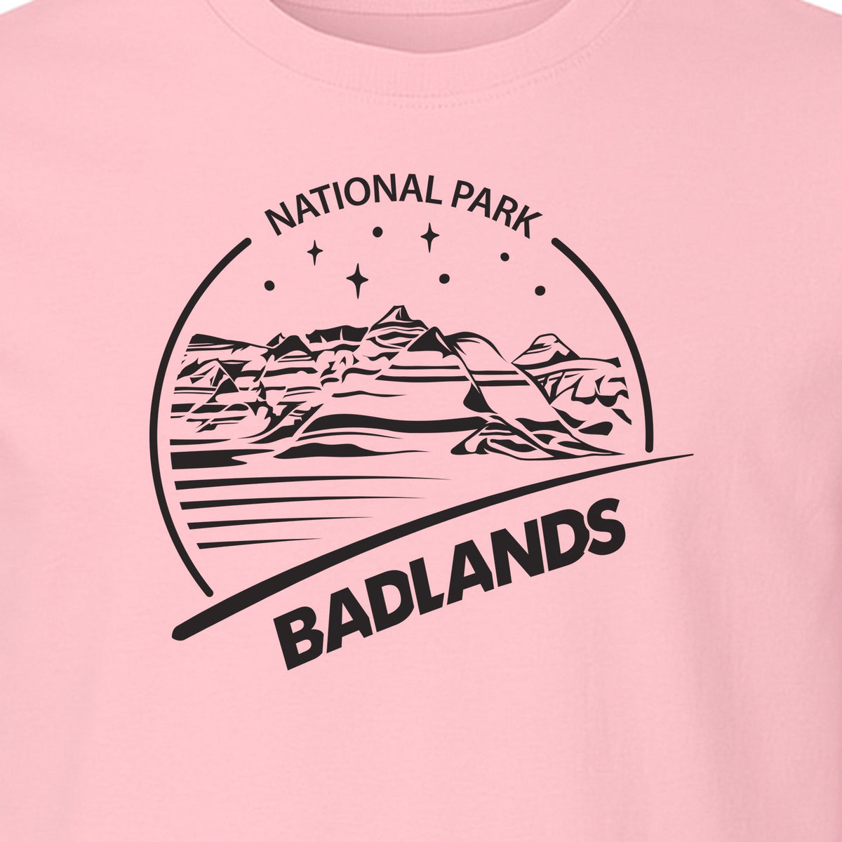 Badlands National Park T-Shirt, South Dakota Mountain Landscape Travel Graphic for Hikers and Campers