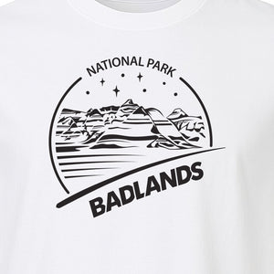 Badlands National Park T-Shirt, South Dakota Mountain Landscape Travel Graphic for Hikers and Campers