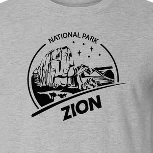 Zion National Park T-Shirt, Vintage Canyon Landscape Graphic for Hiking and Camping Trips