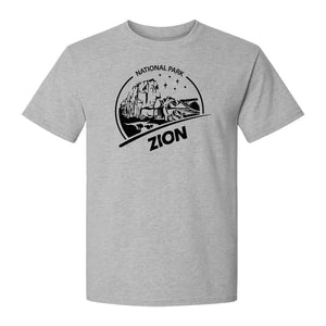 Zion National Park T-Shirt, Vintage Canyon Landscape Graphic for Hiking and Camping Trips