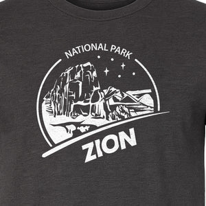 Zion National Park T-Shirt, Vintage Canyon Landscape Graphic for Hiking and Camping Trips