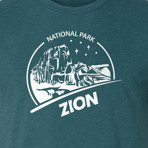 Zion National Park T-Shirt, Vintage Canyon Landscape Graphic for Hiking and Camping Trips