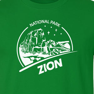 Zion National Park T-Shirt, Vintage Canyon Landscape Graphic for Hiking and Camping Trips