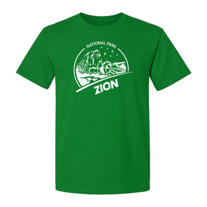 Zion National Park T-Shirt, Vintage Canyon Landscape Graphic for Hiking and Camping Trips