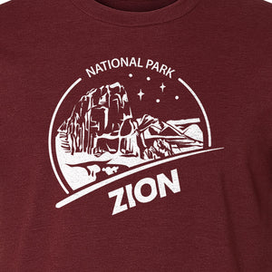 Zion National Park T-Shirt, Vintage Canyon Landscape Graphic for Hiking and Camping Trips