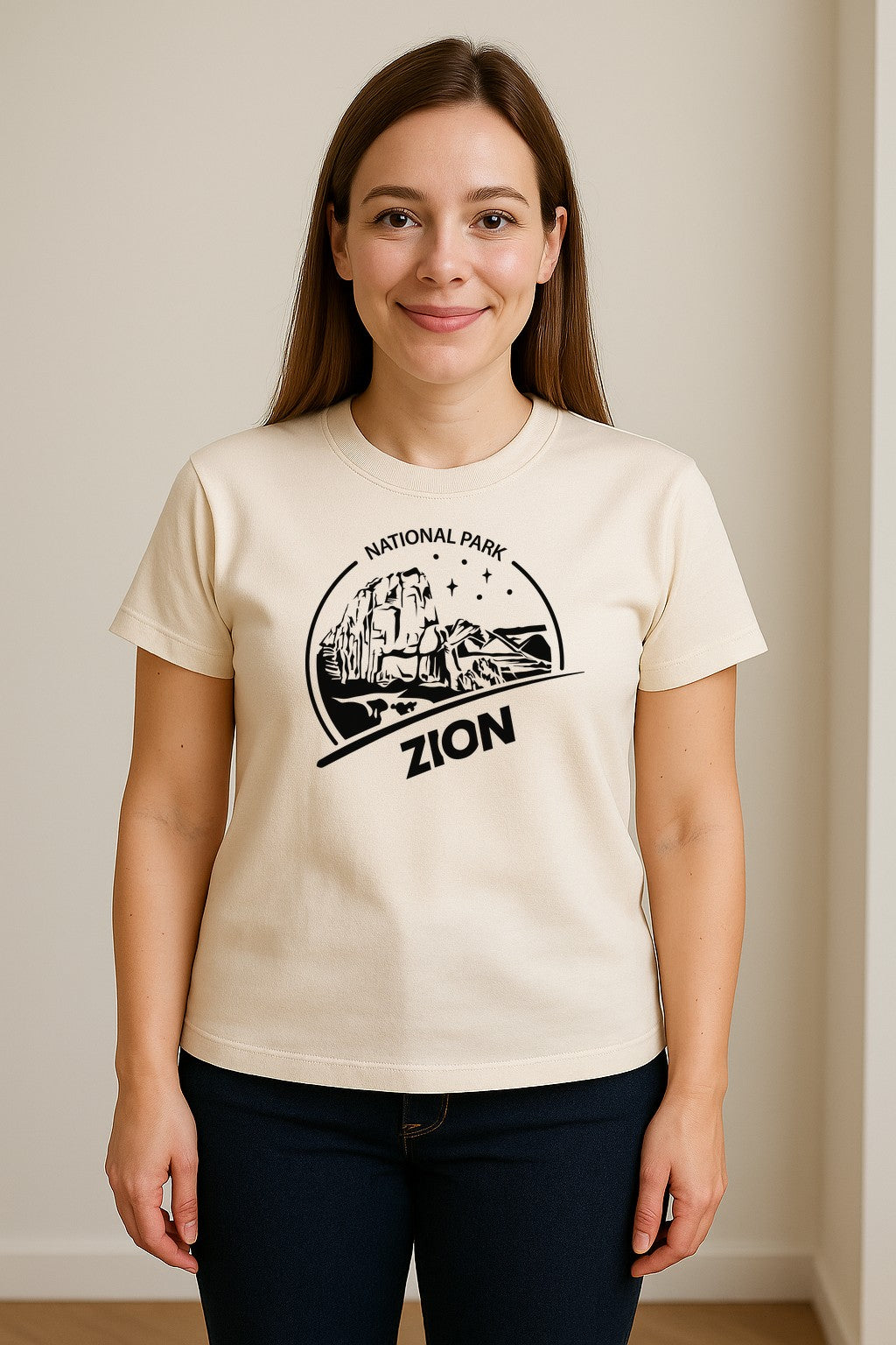 Zion National Park T-Shirt, Vintage Canyon Landscape Graphic for Hiking and Camping Trips