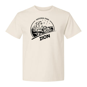 Zion National Park T-Shirt, Vintage Canyon Landscape Graphic for Hiking and Camping Trips
