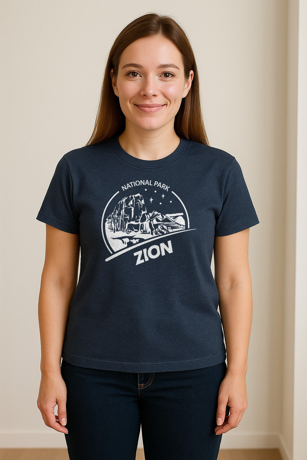 Zion National Park T-Shirt, Vintage Canyon Landscape Graphic for Hiking and Camping Trips