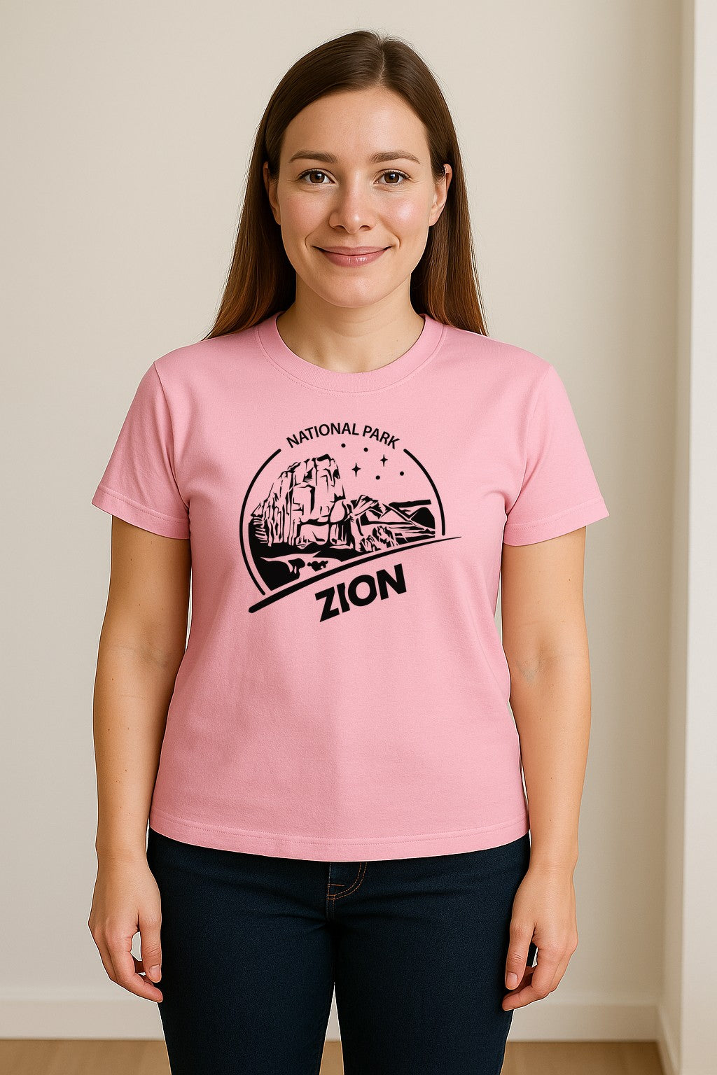 Zion National Park T-Shirt, Vintage Canyon Landscape Graphic for Hiking and Camping Trips