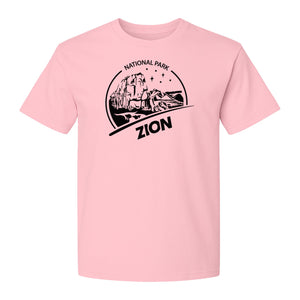Zion National Park T-Shirt, Vintage Canyon Landscape Graphic for Hiking and Camping Trips