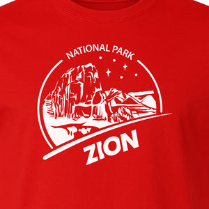 Zion National Park T-Shirt, Vintage Canyon Landscape Graphic for Hiking and Camping Trips