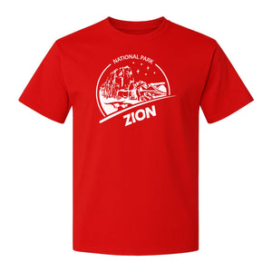 Zion National Park T-Shirt, Vintage Canyon Landscape Graphic for Hiking and Camping Trips