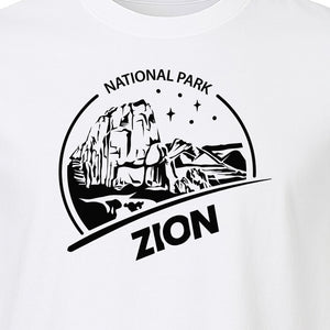 Zion National Park T-Shirt, Vintage Canyon Landscape Graphic for Hiking and Camping Trips