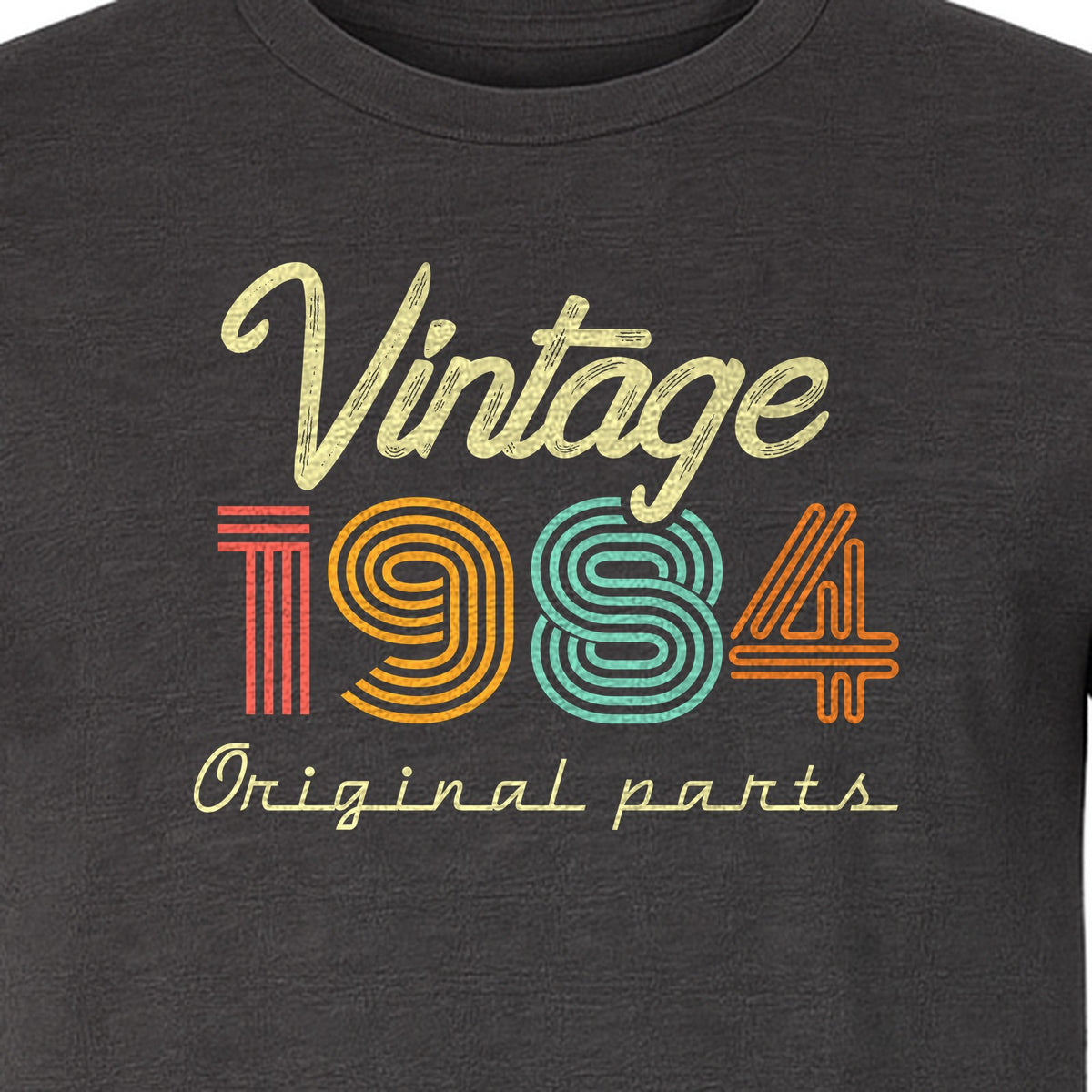 Birthday T-Shirt, Vintage 1984 Original Parts Retro Graphic for 42nd Celebrations