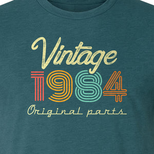 Birthday T-Shirt, Vintage 1984 Original Parts Retro Graphic for 42nd Celebrations