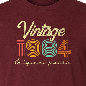 Birthday T-Shirt, Vintage 1984 Original Parts Retro Graphic for 42nd Celebrations