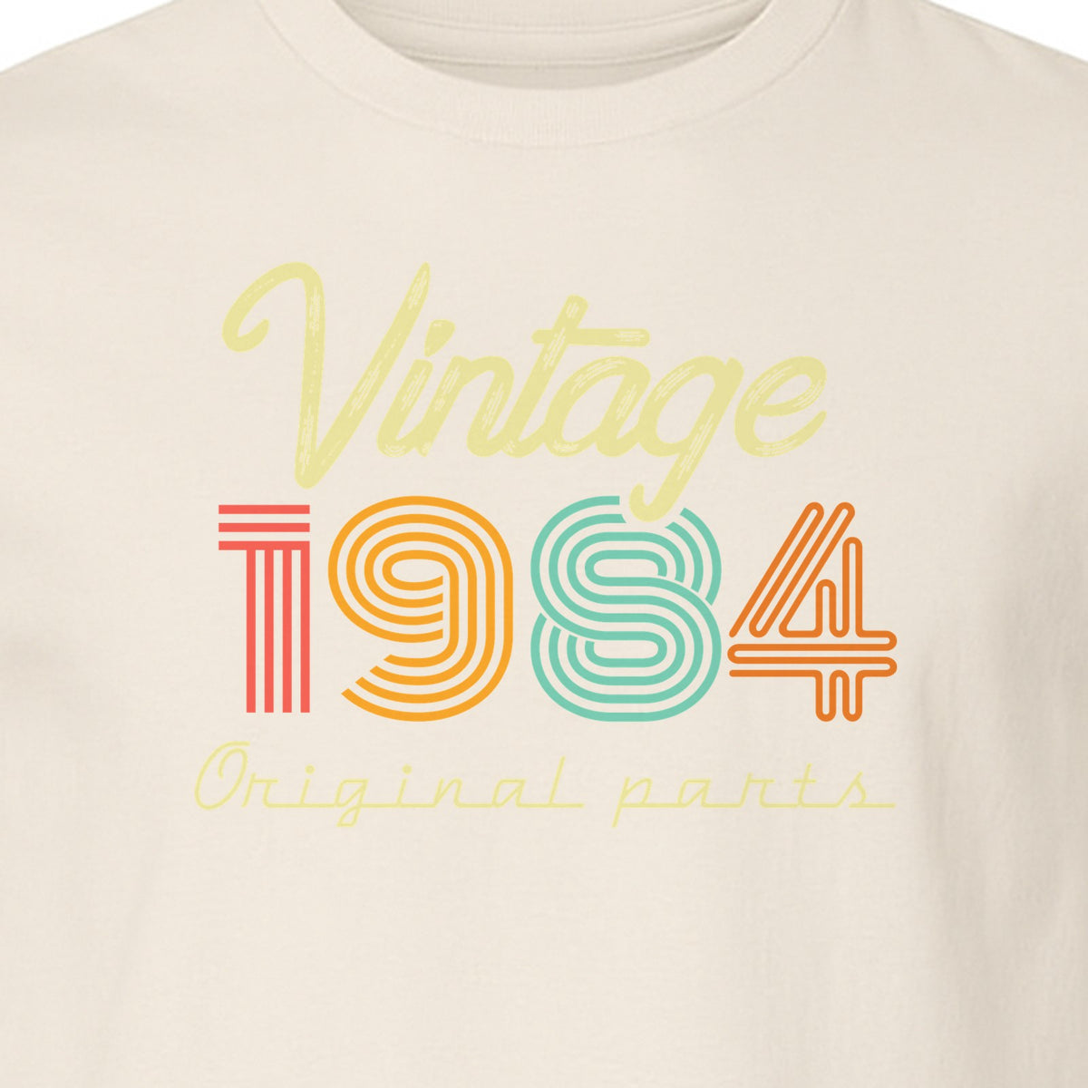 Birthday T-Shirt, Vintage 1984 Original Parts Retro Graphic for 42nd Celebrations