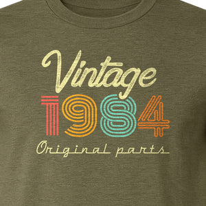 Birthday T-Shirt, Vintage 1984 Original Parts Retro Graphic for 42nd Celebrations