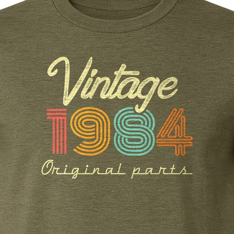 Birthday T-Shirt, Vintage 1984 Original Parts Retro Graphic for 42nd Celebrations