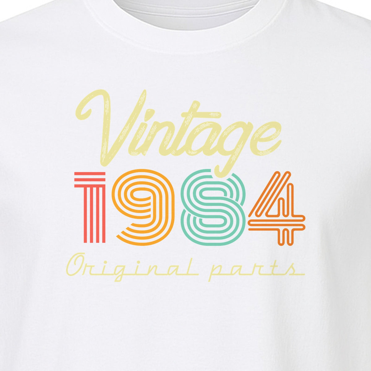 Birthday T-Shirt, Vintage 1984 Original Parts Retro Graphic for 42nd Celebrations