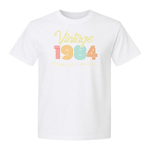 Birthday T-Shirt, Vintage 1984 Original Parts Retro Graphic for 42nd Celebrations