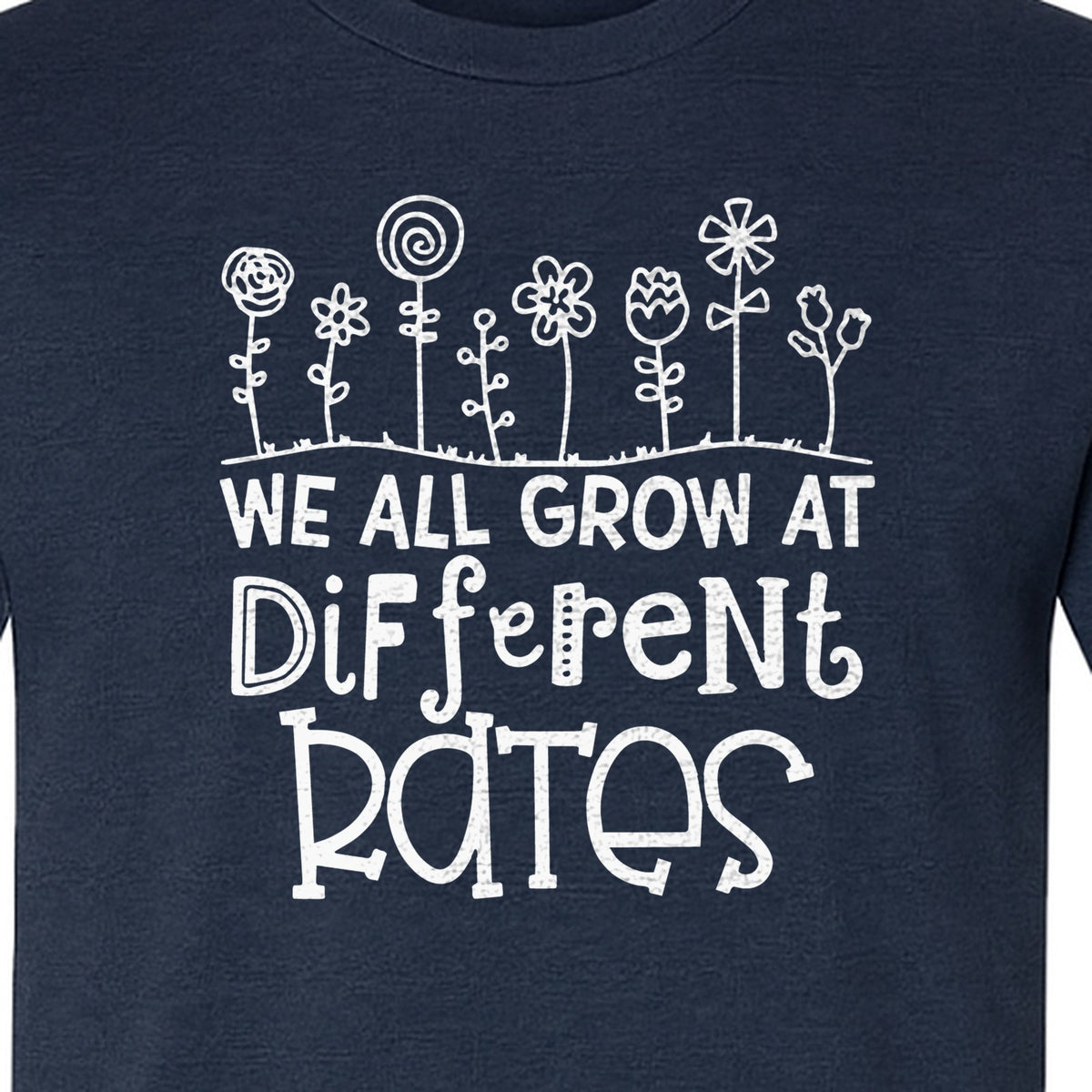 Teacher T-Shirt, We All Grow at Different Rates Floral Classroom Design for Special Education