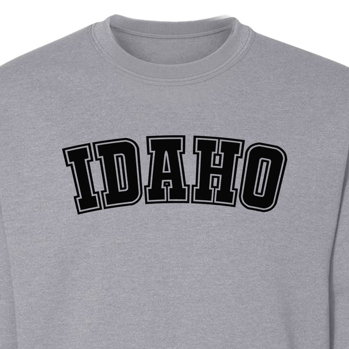 Idaho Sweatshirt, Collegiate Letter Gem State Graphic Crewneck for Men and Women